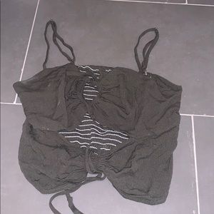 Blue Life planet blue olive green tank top